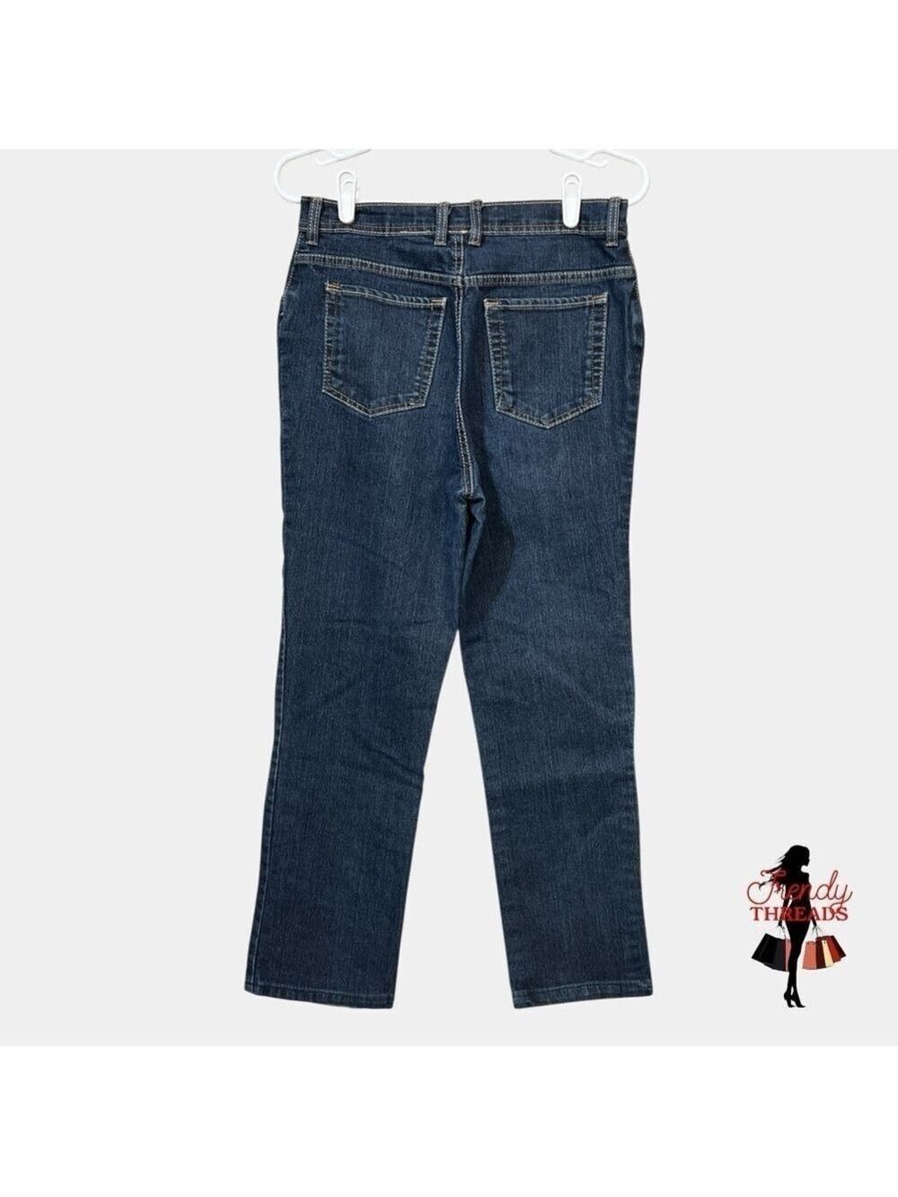 5/$25 ⭐️ Gloria V. 10 Amanda Dark Wash Jeans Pockets High Waisted Straight Leg - Picture 4 of 8